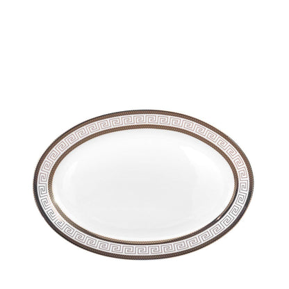 Euro Porcelain 57-pc Banquet Dinnerware Set, Luxury Tableware Dining Service for 8 (Greek Key Dark)