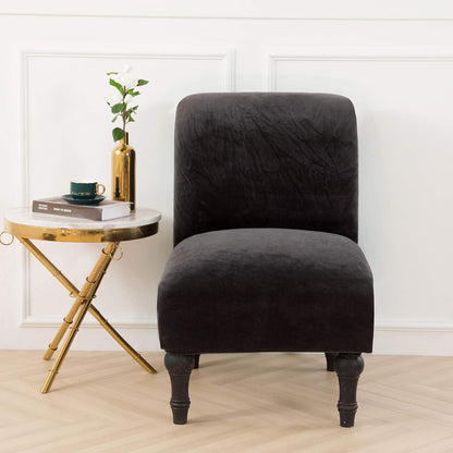 Beacon Pet Armless Chair Slipcover Stretch, Velvet Spandex Accent Chair Cover, Removable Washable Furniture Protector