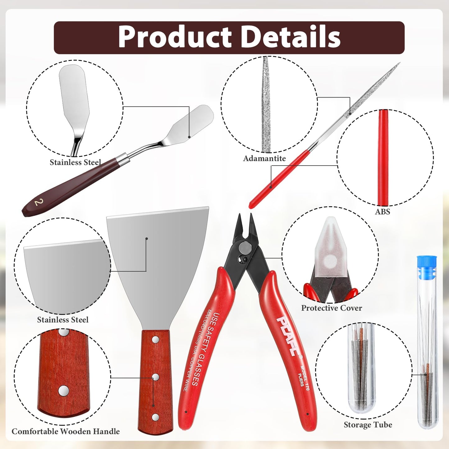 25 Pcs 3D Printer Tools Kit Nozzle Cleaning Kit Include Remove Putty Knife 2 Scrapers, 2 Brushes, Shovel, 5 Diamond Files, 2 Tweezers, 10 Needles, Pliers, Funnel for 3D Printing Model Building