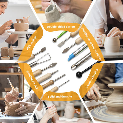 36 PCS Clay Tool, Clay Sculpting Tools Kit, Pottery Tools Can be Used for Stippling, Carving, Molding, and Shaping Clay Crafts, for Beginners, Hobbyists, Artists