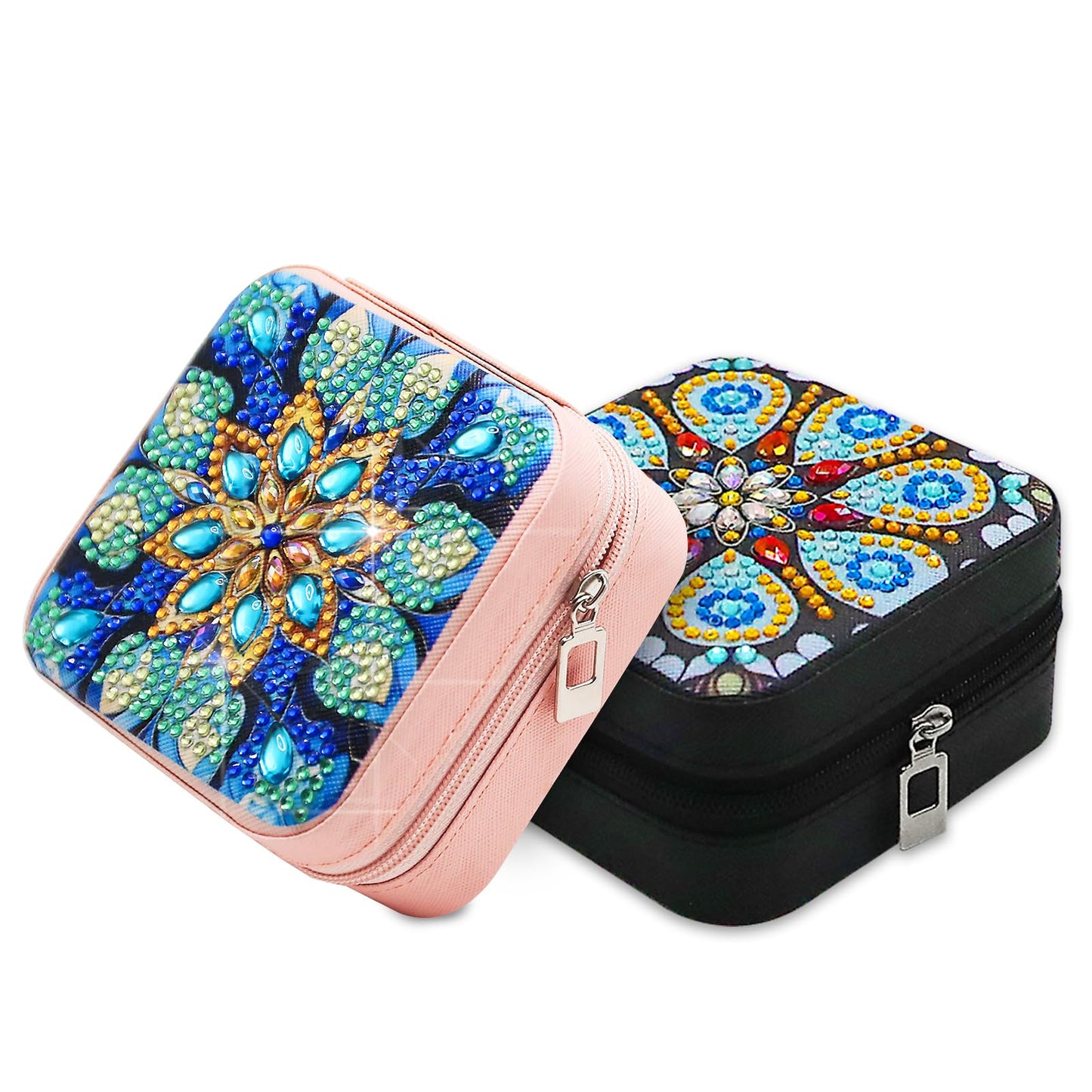 CharySim 2 PC Diamond Art Jewelry Boxes Kits for Adults Diamond Gem Art Kit Paint by Dots Crafts Kits for Birthday Gift Women Relaxing Craft Kit Calming Gift DIY Bedazzling Art (Mandral)