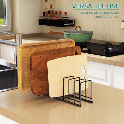 Cutting Board Organizer, 2 Pack Pot Lid Organizer, Kitchen Rack for Plates, Bakeware, Pots & Pans, 13" x 4.7" x 4.3"