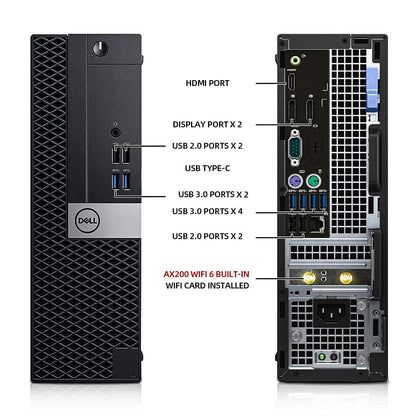 Dell OptiPlex 5050 Desktop Computers with 24" Monitor PC Bundle,Intel i7-6700 3.4GHz,32GB DDR4 Ram New 512GB M.2 NVMe SSD,Intel AX200 Built-in WiFi 6,Bluetooth 5.2,HDMI,Windows 11 Pro (Renewed)