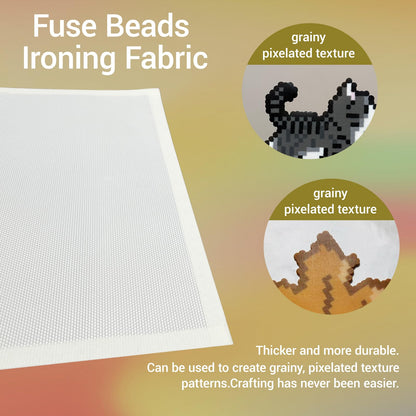 4pcs Fuse Bead Iron Paper Reusable Fuse Bead Iron Heat-Resistant Cloth for Beads Craft Accessories