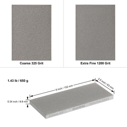SHARPAL 156N Double-sided Diamond Sharpening Stone Whetstone Knife Sharpener | Coarse 325 / Extra Fine 1200 Grit | Storage Case with NonSlip Base & Angle Guide (6 in. x 2.5 in.) Mothers Day Gifts
