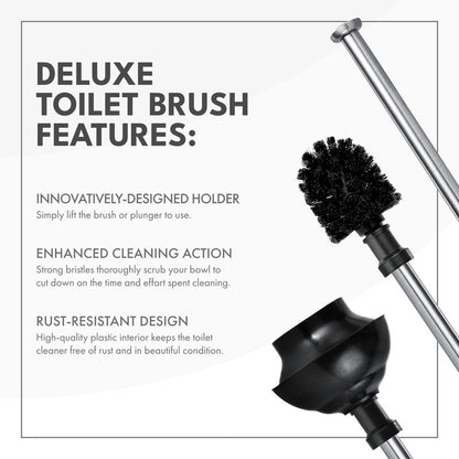 ToiletTree Products Modern Deluxe Freestanding Toilet Brush and Plunger Combo 2 Pack