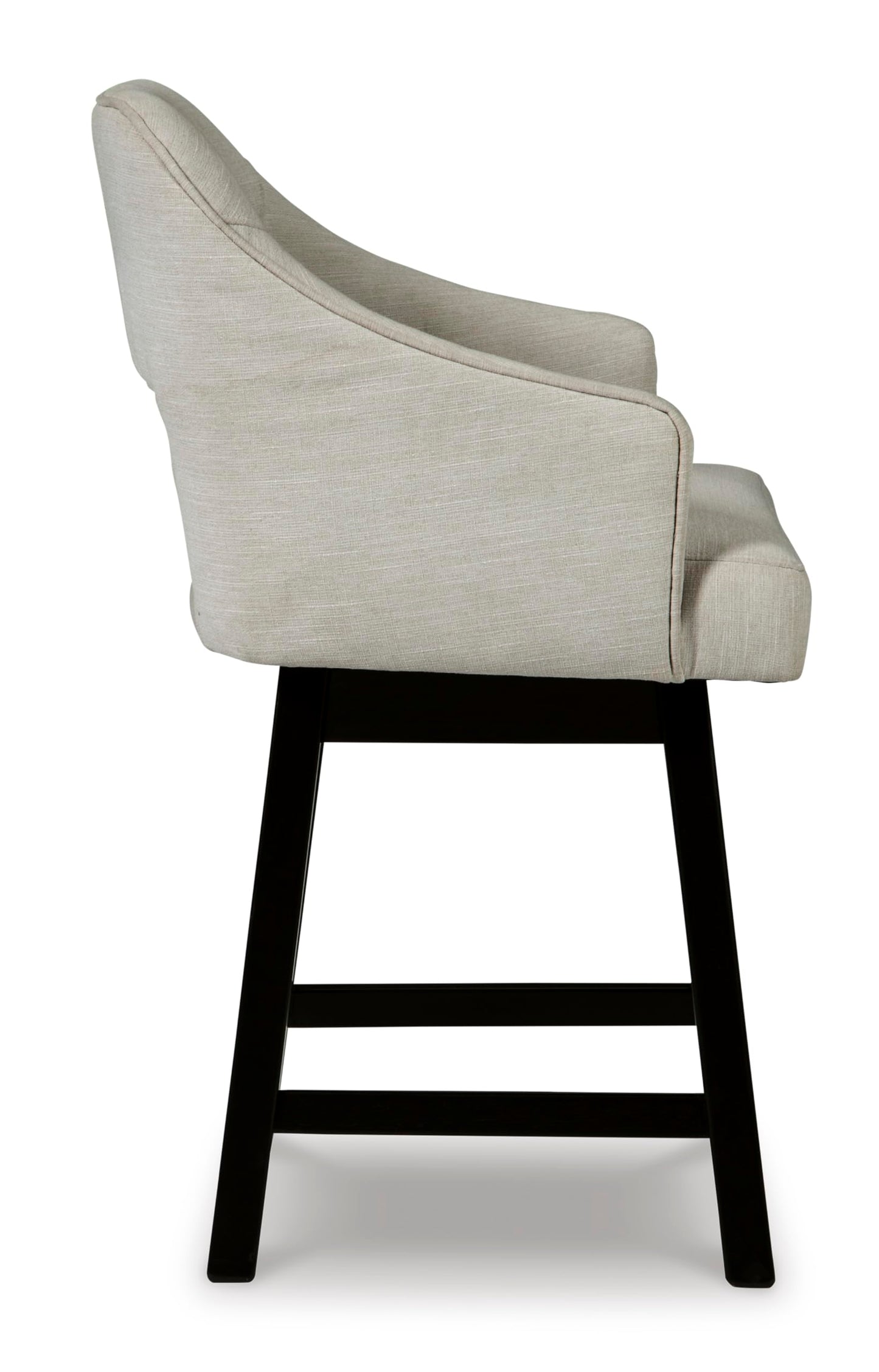 Signature Design by Ashley Tallenger 25" Upholstered Swivel Counter Height Bar Stool, 2 Count, Beige & Dark Brown