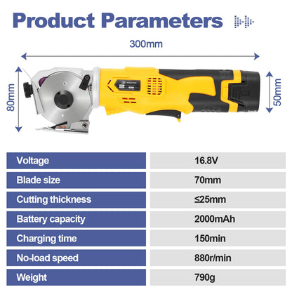 MXBAOHENG Electric Scissors Cordless Cardboard Cutter Rotary Cutter with Safety Switch, Power Box Cutter Fabric Cutting Machine (2 Batteries)