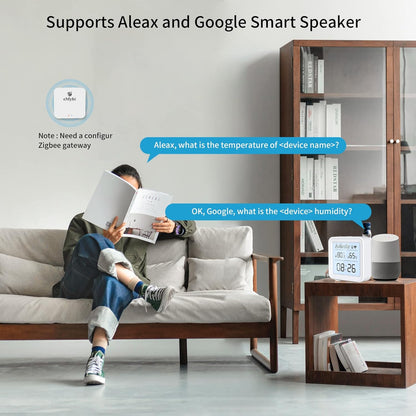 eMylo Temperature Sensor, Zigbee Humidity Sensor for Remote Monitoring, Compatible with Alexa and Google Home