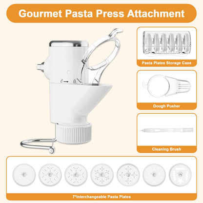 Gourmet Pasta Press Attachment for Kitchenaid Stand Mixer, Pasta Kitchenaid Attachment with 7 Interchangeable Pasta Shapes, Pasta Maker Attachment by FGREEBLE