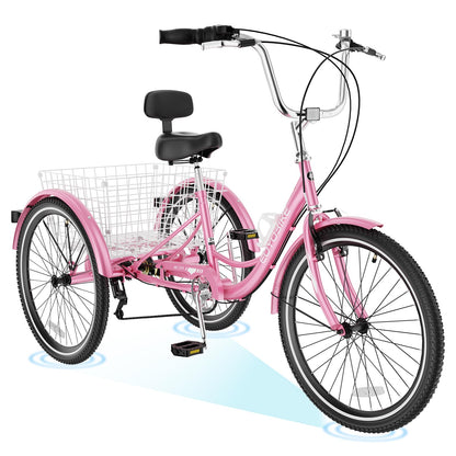 ABORON Adults Tricycle, 3 Wheels Bike for Adult, Tricycle for Adults, Double-Wall Wheel Rims, Tricycle for Women Men Exercise Outdoor Sports
