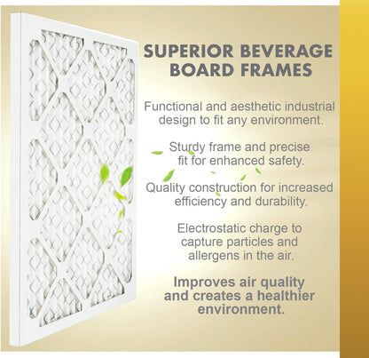 Proairtek AF12121M08SWH Model 12x12x1 Pack of 2 Air Filters, MERV 8 for Clean Air in Home