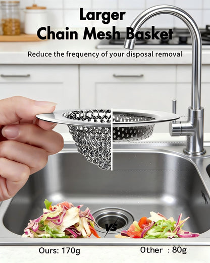 Ztruth Kitchen Sink Drain Strainer Patented Reversible Sink Strainer, Anti-Clogging Sink Strainer Basket, 304 Stainless Steel, Handmade Kitchen Gadgets, Dishwasher Safe