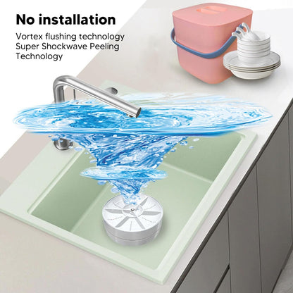 TOPINCN Portable USB Dishwasher: Mini Dish Washing Machine for Household Kitchen, Quickly Removes Dishware, Red