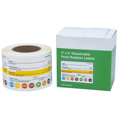 L LIKED Dissolvable Label Shelf Life for Food Rotation Use by Stickers 2 x 3 Inch Roll of 250 Labels