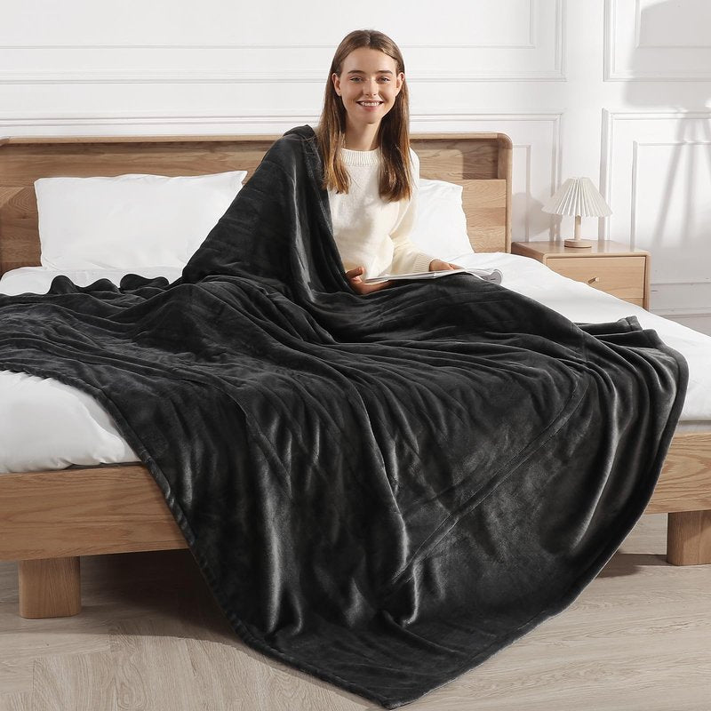 Heated Blanket Full Size Electric Blanket 72" X 84" with 5 Heating Level & 10 Hour Auto Off, Ultra-Warm Selected Flannel Heating Blanket for Adults, Machine Washable, Gifts for Grandma(Charcoal Grey)