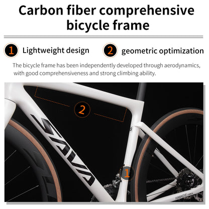 SAVADECK Carbon Road Bike,Lightweight Full Carbon Racing Bicycle with Shimano R7120 24S Shift Groupset and Hydraulic Oil Disc Brake Bike