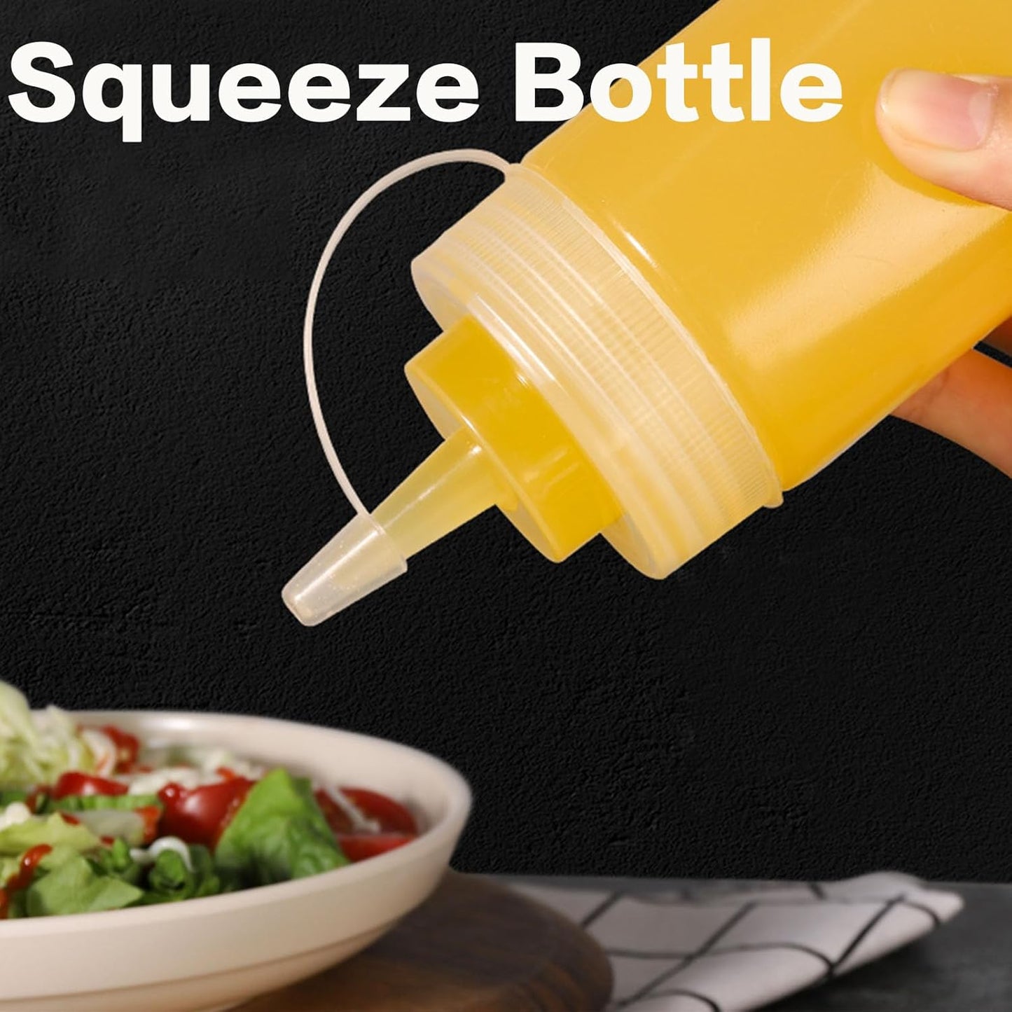 12 Pack 8 oz Plastic Squeeze Bottles Multipurpose Squirt Bottles for Ketchup,Condiments,BBQ