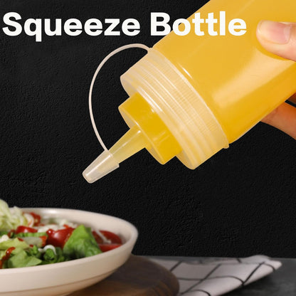 12 Pack 8 oz Plastic Squeeze Bottles Multipurpose Squirt Bottles for Ketchup,Condiments,BBQ