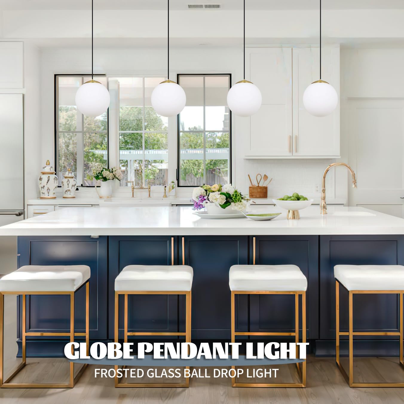 KoKo&Yukina 6 Inch Milk White Glass Globes Shade Frosted Replacement Glass Shades - 2.67" Fitter Opening - Lighting Fixture Replacement