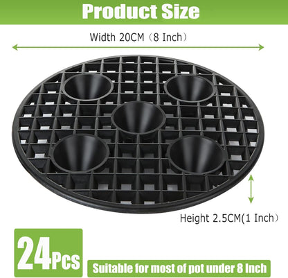 24 8 Inch QTLCOHD Pcs Plastic Plant Stand Black Plant Level Pot Elevator Riser Patio & Deck Floor Protector for Indoor