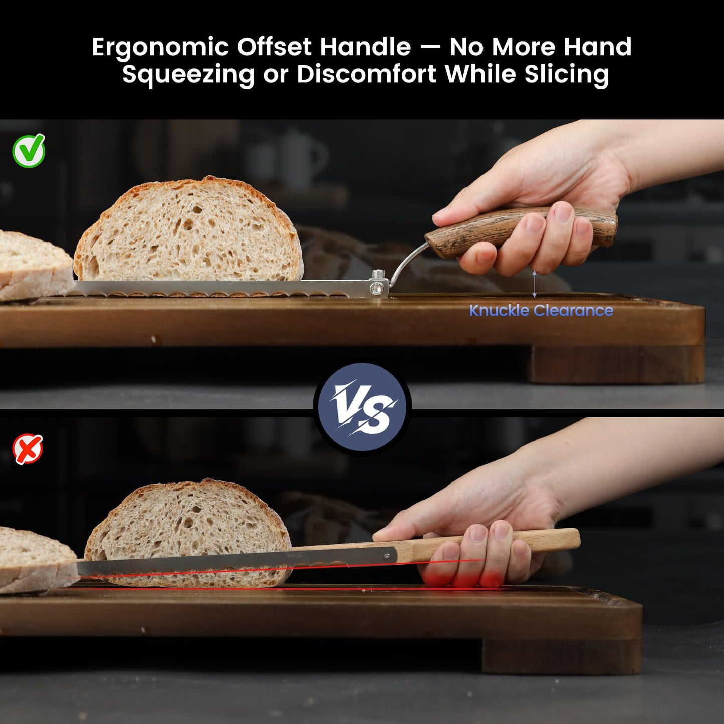 SYOKAMI 2025 Upgrade Bread Knife for Homemade Bread, World's 1st Real Bow-Design Sourdough Bread Slicer, Razor-Sharp Cutter for Crusty Sourdough & Baguette, 4 Thickness Scale Marks, Gift for Mom