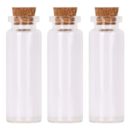 MaxMau 100 Small Glass Bottles with Cork Stoppers,15ml Glass Vials Tiny Jars for Wedding Favors Party Gift Room Decoration Seed Storing Containers Art Paint Display