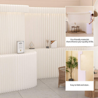 Folding Paper Room Divider, Extra Tall Portable Privacy Screen for Bedroom, Freestanding Lightweight Partition Wall, Adjustable Removable Panels for Home Office Dorm Studio