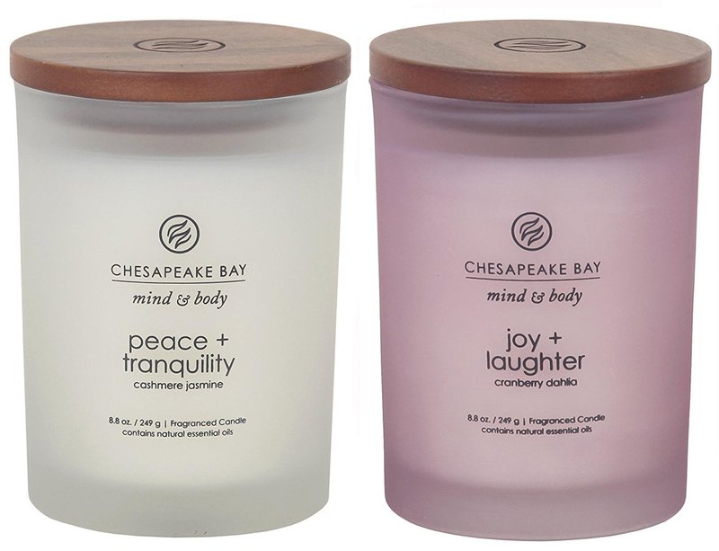 Chesapeake Bay Candle Scented Candles, Peace + Tranquility & Joy + Laughter, Medium (2-Pack)