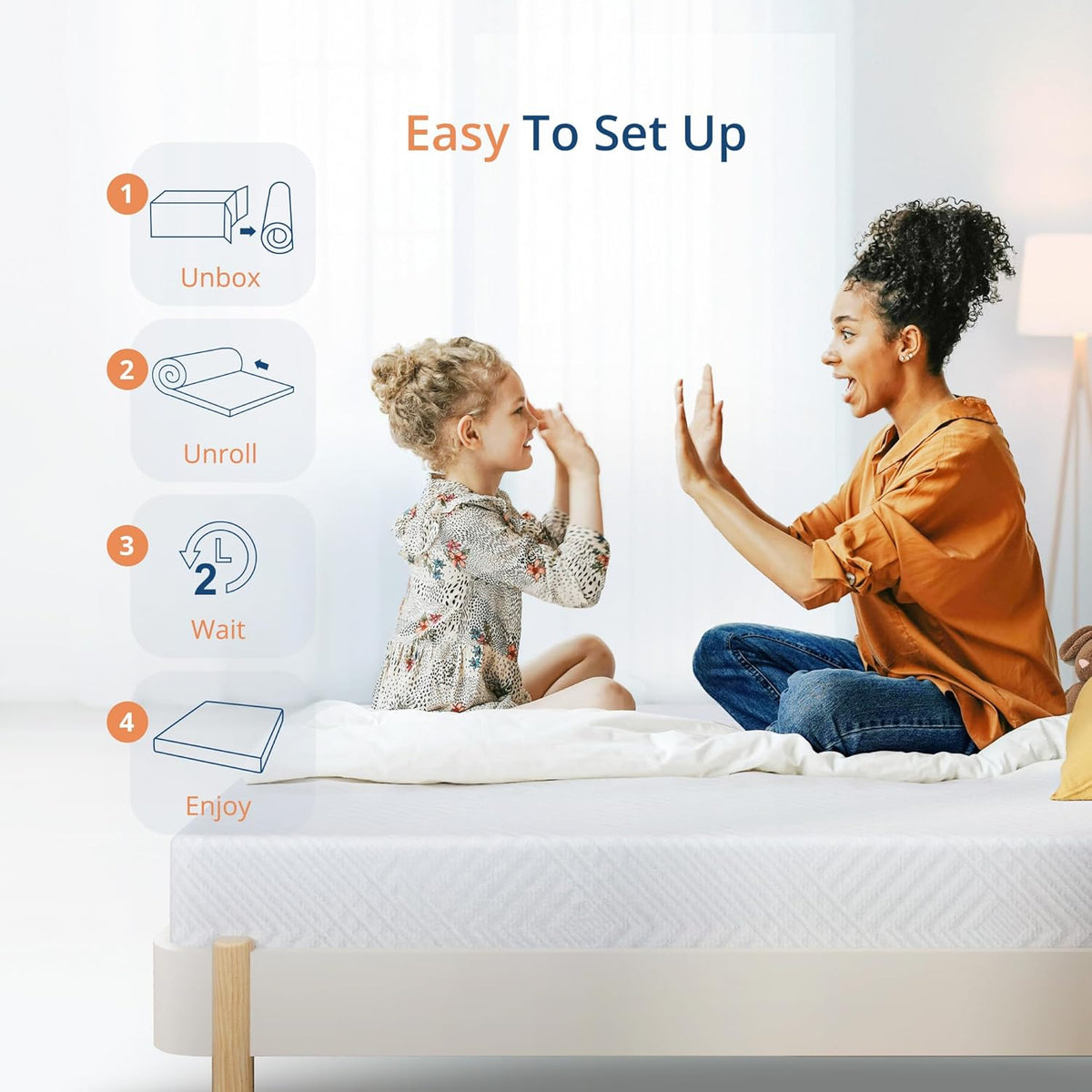 MLILY EGOHOME Twin Mattress - 8 Inch Green Tea Gel Cooling Memory Foam | CertiPUR-US Certified, Medium Firm