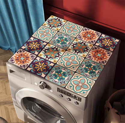 Colorful Diatomite Washer or Dryer Cover, Cute Dust-proof Mat for Laundry Machine, 23.6X23.6 in (Colorful-A)