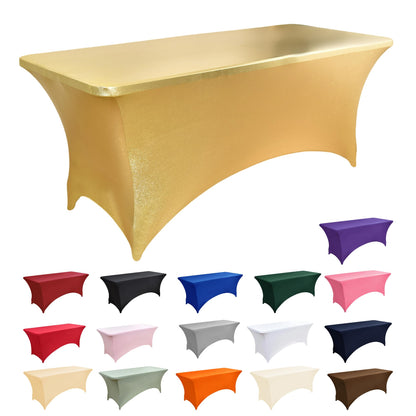 ZarzaaSik 2-Pack 8ft Spandex Table Covers for Rectangle Folding Tables - Washable Elastic Tablecloth - Ultimate Fitted Table Protector for Birthday Parties, Trade Shows, Banquet