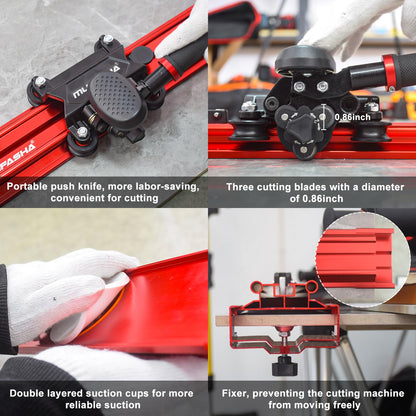MUFASHA 110 Inch Manual Tile Cutter, Professional Porcelain Slab Cutting Machine for Large format Ceramic Porcelain Tiles, Dual-Rails, Pliers, Locators, Rail Retainers, Tile Cutter Hand Tools, ML2800
