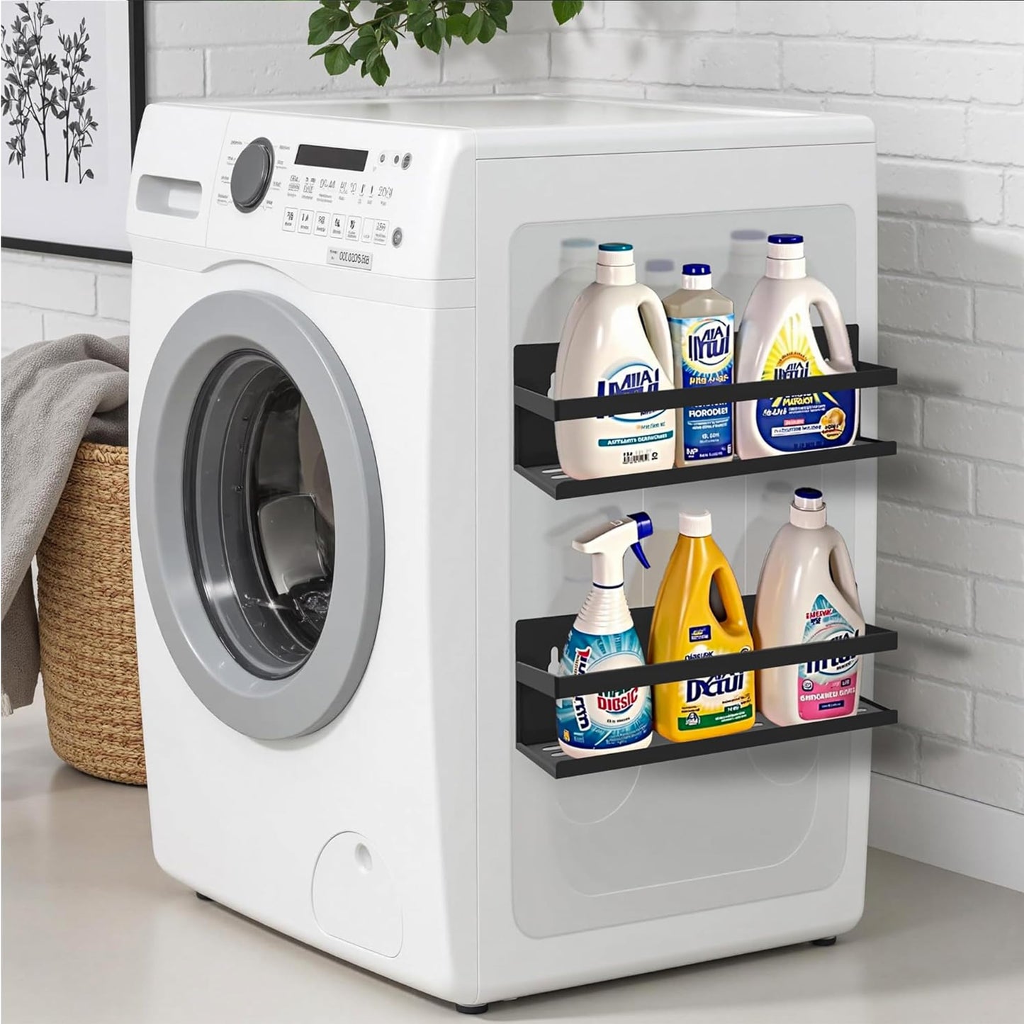 SMRCAD Magnetic Spice Rack for Refrigerator, 4pack Magnetic Shelf for Fridge Space Saving Seasoning Organizer for Any Metal Surface No Drilling Needed (BLACK -cut out, 4pack)