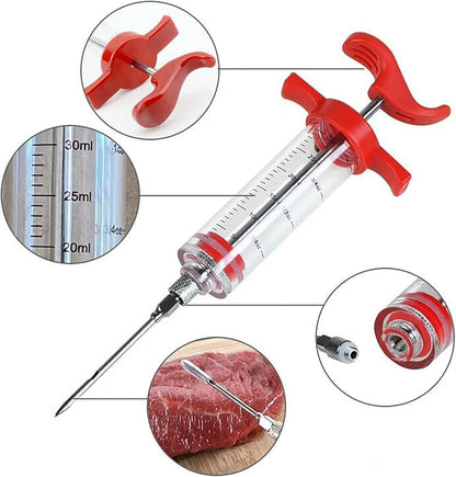 Stainless Steel Barbeque Marinade Injector Kithen Cooking Sauce Marinade Syringe