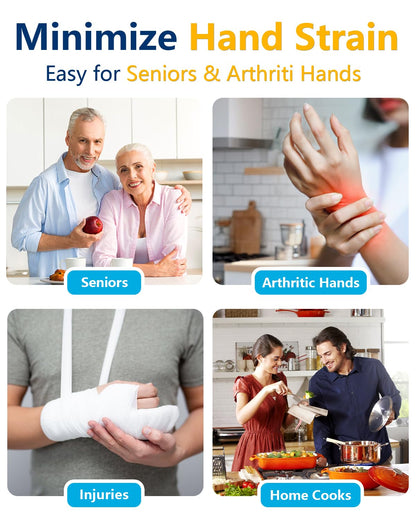 Electric Can Opener for Seniors Arthritis: Battery Operated, Hands free, Cordless, One Touch, Easy to Clean - Automatic Can Opener Smooth Edge with Powerful Motor for Kitchen by Befumly