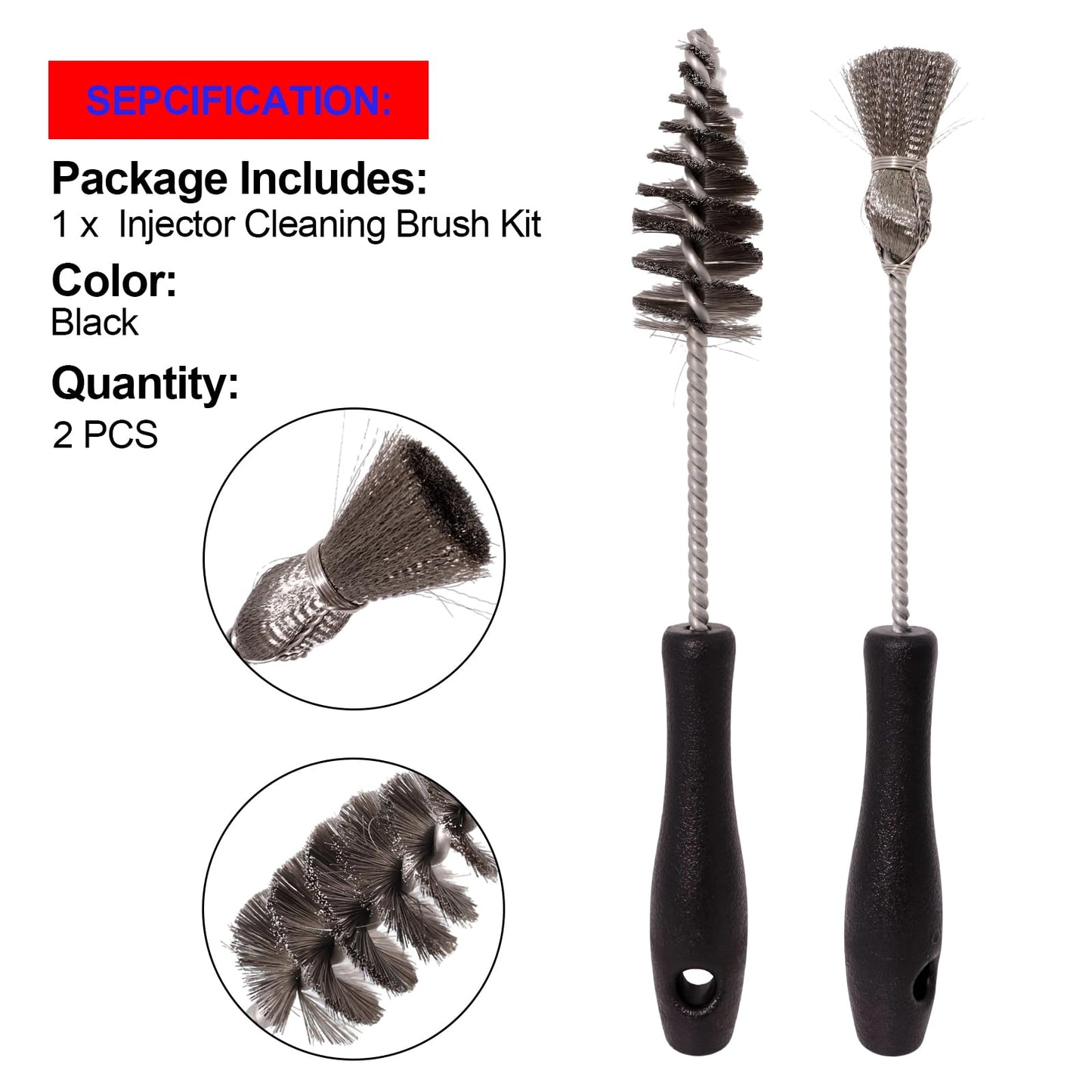 SMMS 2PCS Injector Sleeve Cup Bore Seat Cleaning Brush Kit for Ford Powerstroke 7.3L 6.0L 6.4L 6.7L 1994-2018, Caterpillar(CAT) 3126 C7 C9 Navistar, Replaces OE AP0084 AP0085 3252