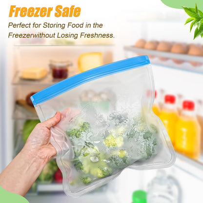 30 Pack Reusable Silicone Food Storage Bags, 4 Size Leak proof Dishwasher Safe Reusable Freezer Bag for Food Storage Containers Lunch Bags for Sandwich, Marinate Meat, Fruit