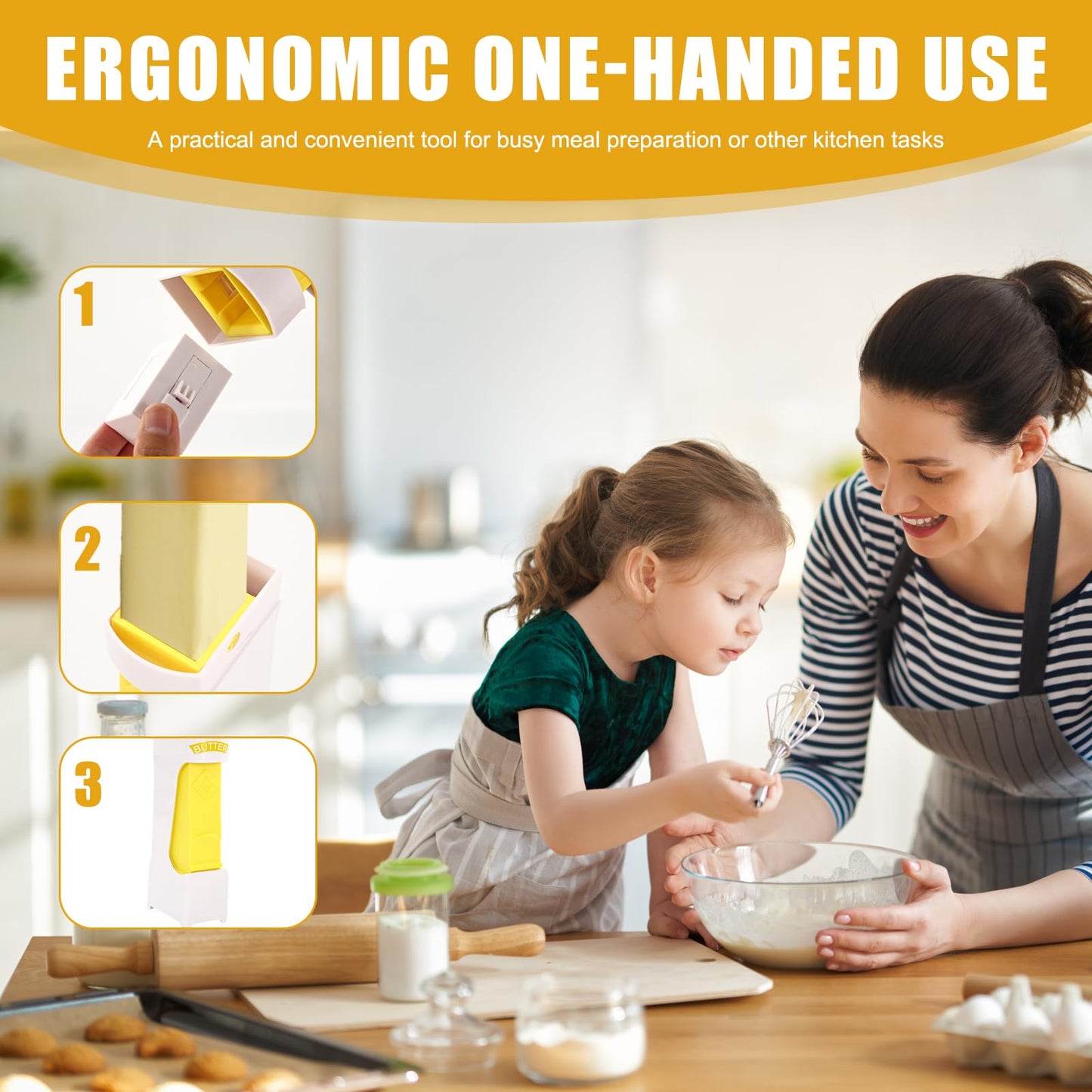 EPBRVV 2Pcs Butter Cutter, One Click Stick Butter Cutter Slicer Single Stick, Portable Butter Slicer, Cheese Splitter, Can Cut Butters Into Strips Or Cubes, for Bread, Cakes, Cookies