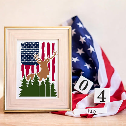ZCPTZ 21 Pcs American Flag Stencils for Painting Reusable Templates Patriotic 50 Stars 1776 Flag We The People Crafts Stencil for Wood, Wall, Fabric, 4th of July Independence Memorial Day DIY Drawing