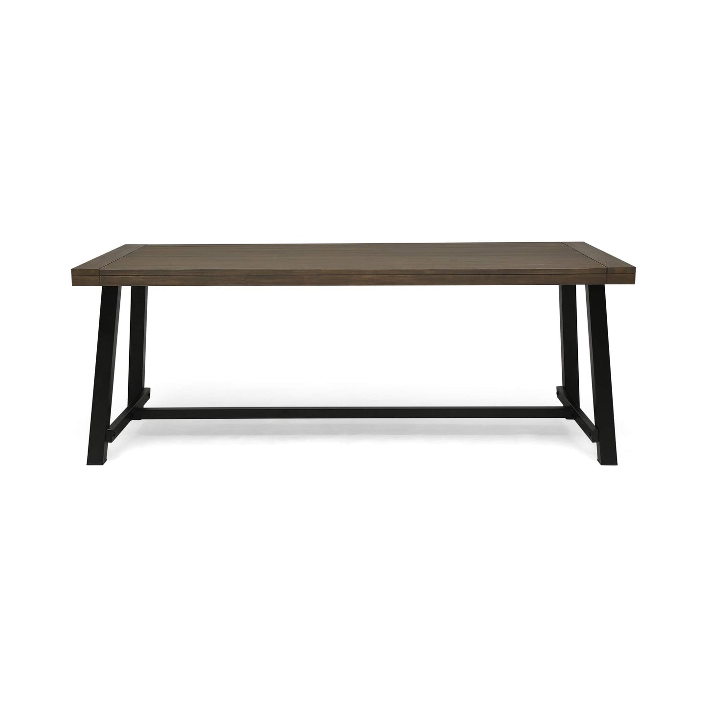 Christopher Knight Home Carlisle Outdoor Acacia Wood Picnic Dining Set, Gray and Rustic Metal