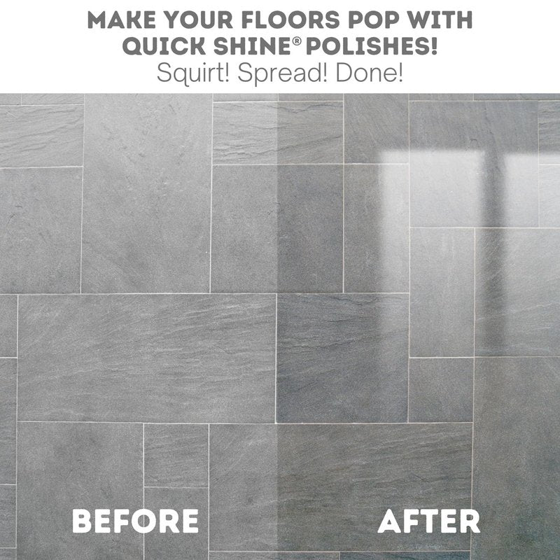 Quick Shine Multi-Surface Floor Finish-Polish 27oz-2pk | Safer Choice, No PFAS, pH Neutral Clean Shine Technology | Squirt & Spread | For Wood, Laminate, LVP, LVT, Tile & Stone | Made in USA