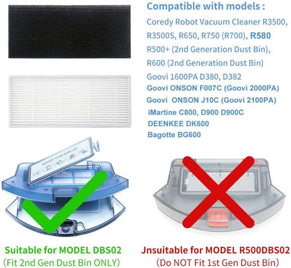 Replacement Parts for Coredy R400 R550 R650 R700 R750, NOT FOR PRO, G800 G850 Robot Vacuum Accessories