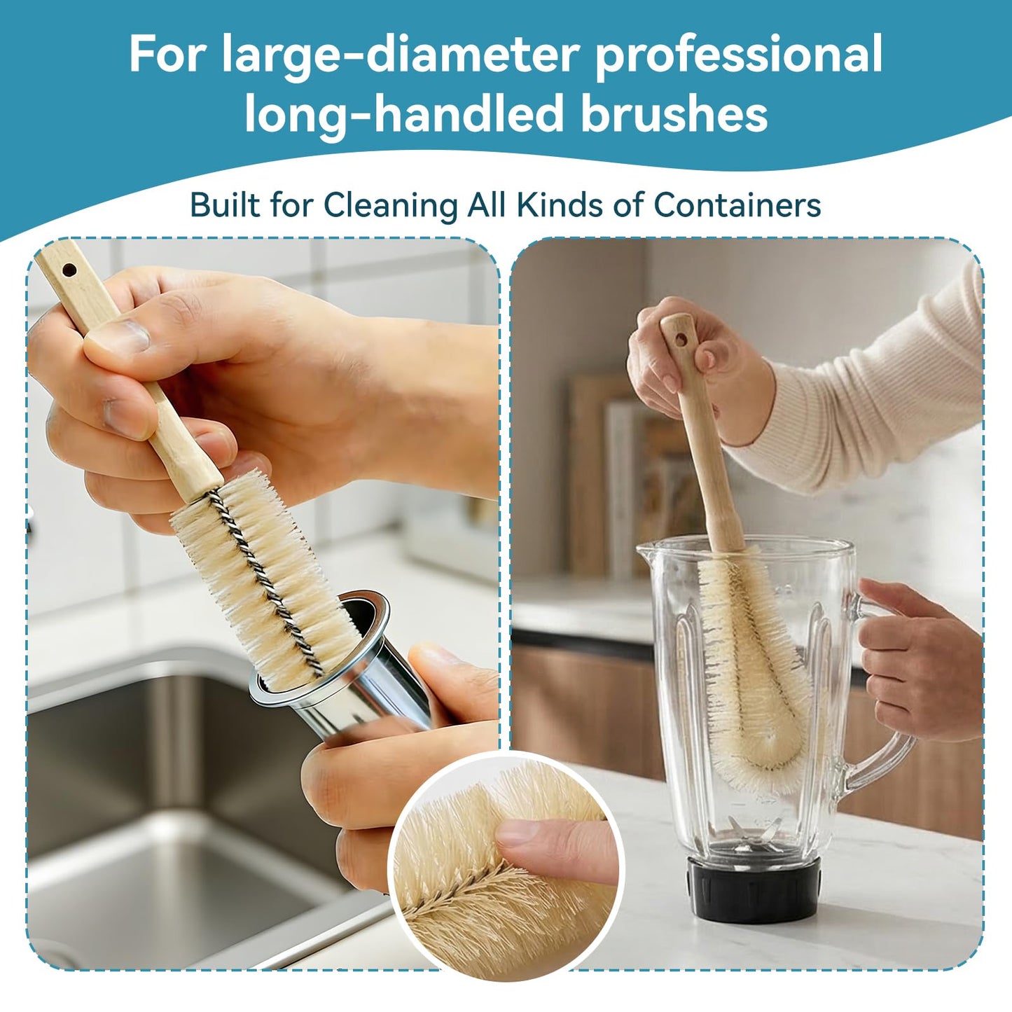 Heavy-Duty Multi-Purpose Kitchen Brush Set | for Meat Grinder, Mixer & Home Cleaning | Complete Kit for Stubborn Residue Removal (16-Piece Set)