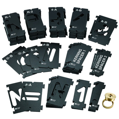 Rockler Router Letter Template Set (3-3/8” - 99 Pieces) – State Park Font Letter Router Template – Interlocking Sign Making Templates w/Letters, Numbers, Symbols - Interlock Signmaker's Templates