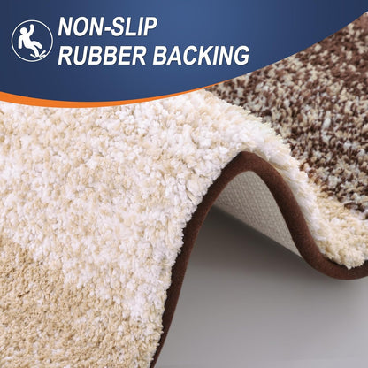 OLANLY Large Bathroom Rugs - Extra Soft Microfiber Mat 50x30 | Quick Dry, Rubber Backing, Brown