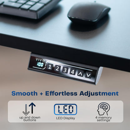 VIVO Electric 60 x 24 in Standing Desk, Memory Height Adjustment, 1B Series, Holds 220 lbs, One-Piece Light Wood Top, Gray Frame, DESK-KIT-1G6C