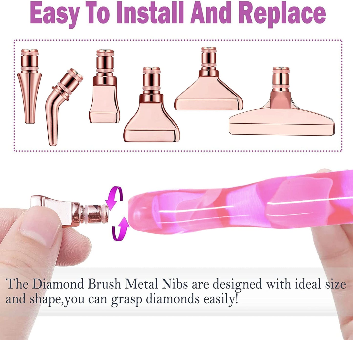 Heyseri Diamond Art Pens, “Classic Wax Stylus” Diamond Painting Pen, Traditional Diamond Painting Tools Accessories, Gem Art Pen with Metal Tips for 5D Craft Nail