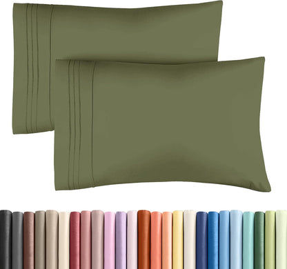 Standard Pillow Cases Set of 2 | Soft Hotel Quality, Wrinkle-Free & Stain Resistant | Sage Green