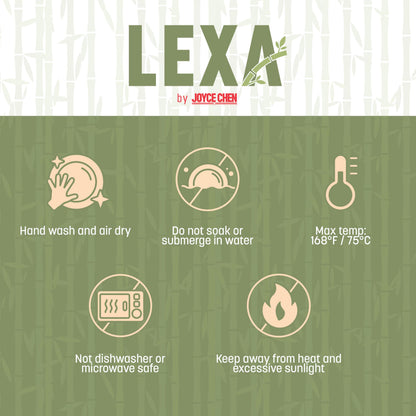 LEXA 12" Handmade Bamboo Salad Bowl – 130 oz Large Wooden Fruit Bowl for Kitchen Counter, Natural Bamboo